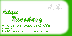adam macskasy business card